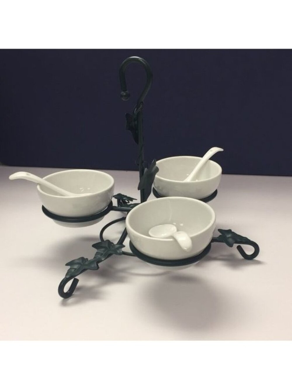 1999 House of Lloyd Cookin’ The American Way Ivy Condiment Server Metal/Ceramic